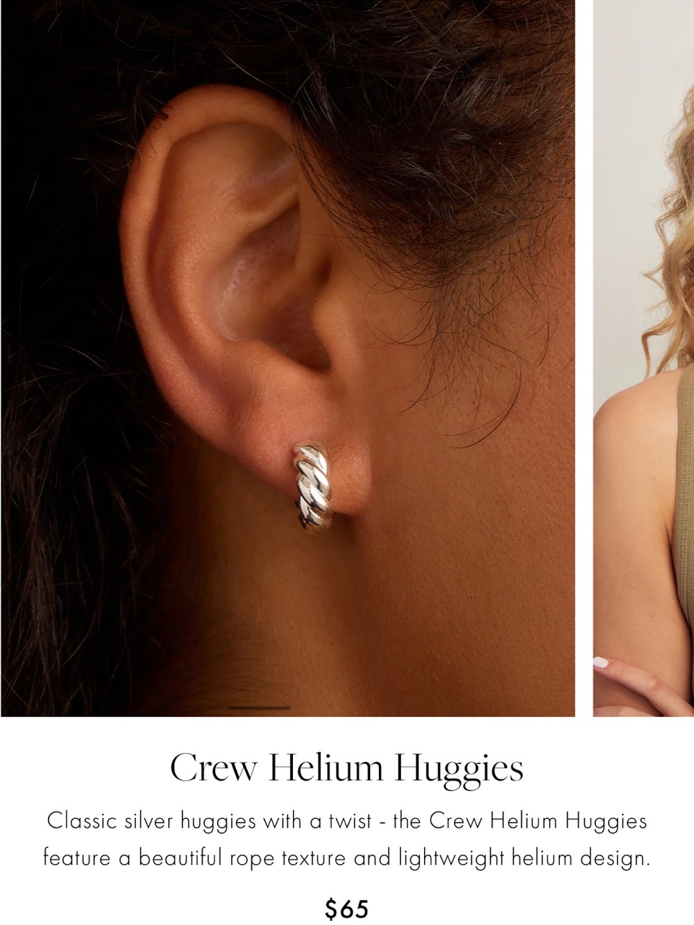 Gorjana Silver Twisted Huggie Earrings